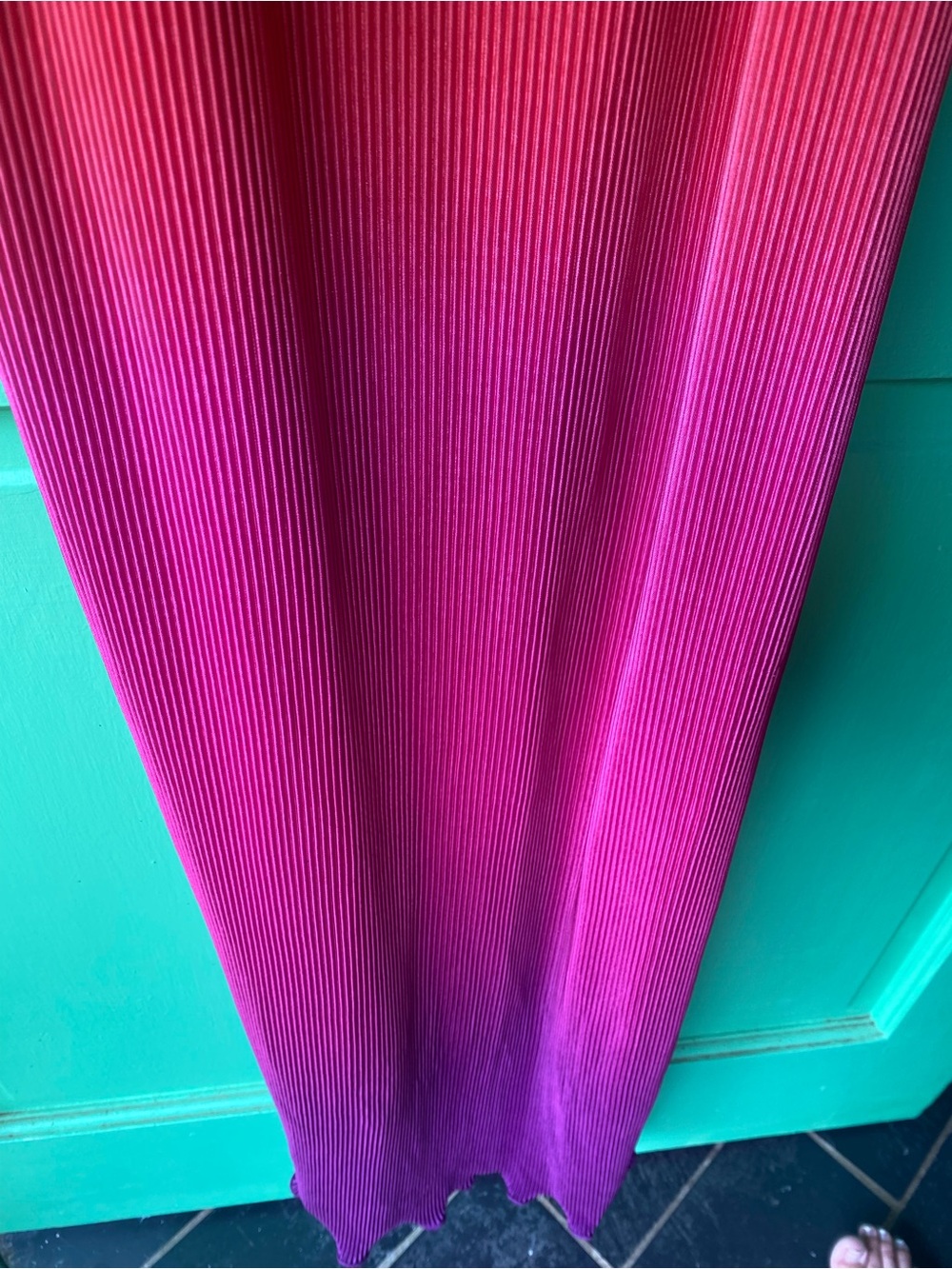 No Boundaries Red to Pink Ombre Maxi Slip Dress - Picture 10 of 10